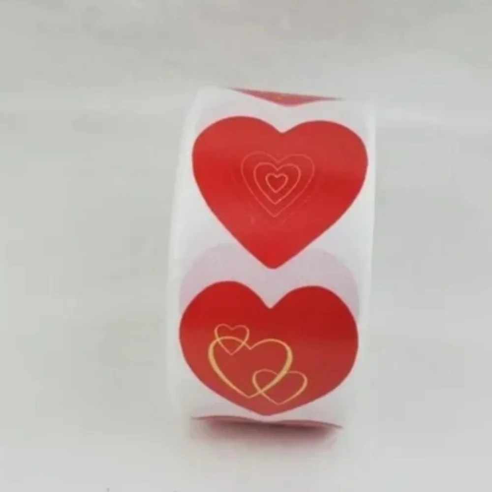 500 Pieces Roll Heart Sealing Sticker